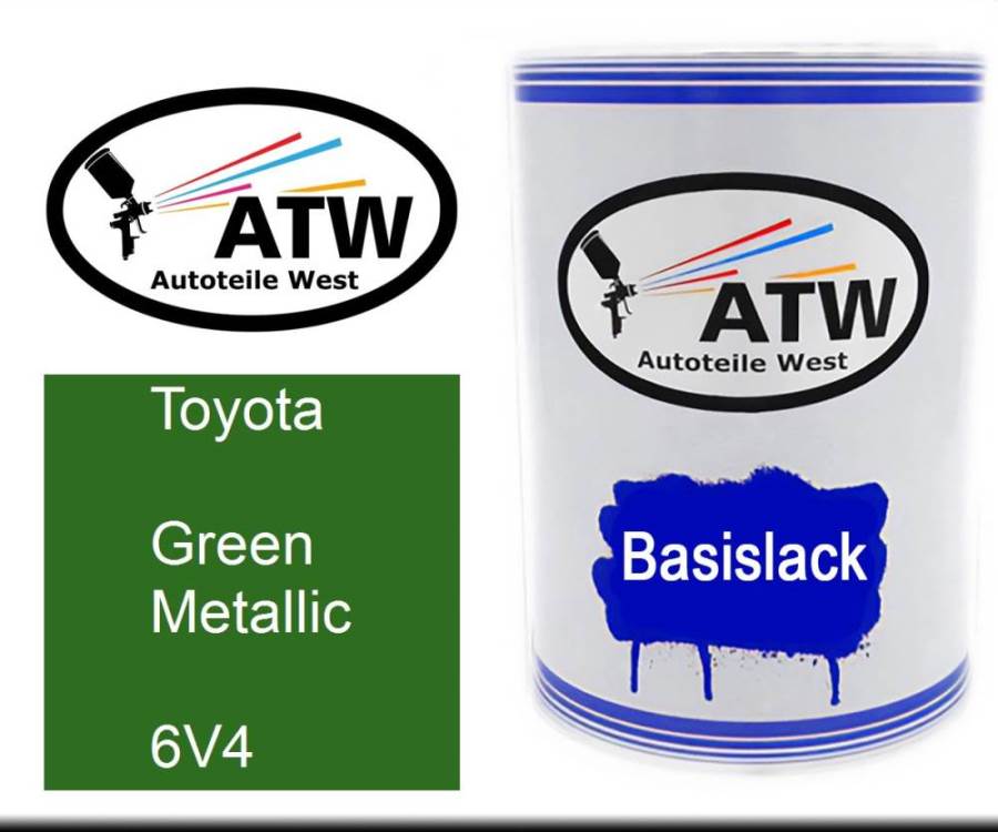 Toyota, Green Metallic, 6V4: 500ml Lackdose, von ATW Autoteile West.